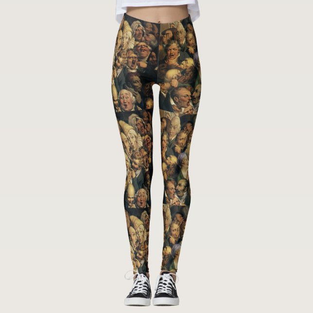 Leggings artísticas de Expressões de Daumier (Frente)