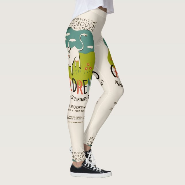 Leggings artísticas infantis de Vintage (Direita)