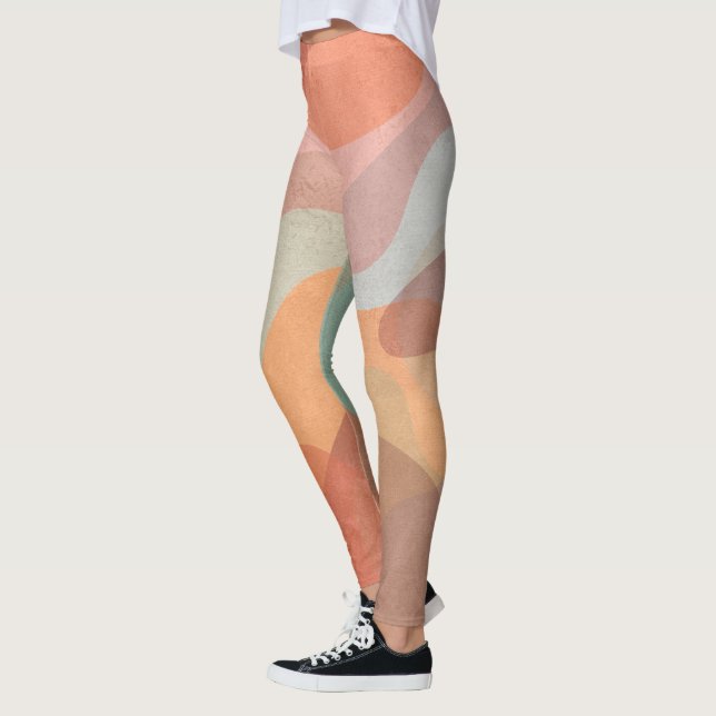 Leggings artísticas únicas com Padrões de cores ví (Esquerda)