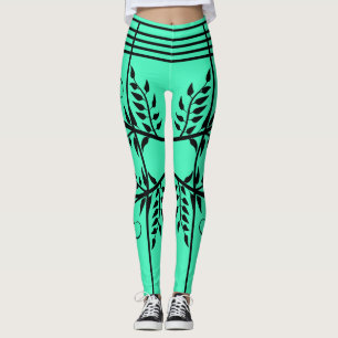 Leggings atléticas futurísticas verdes e riscadas