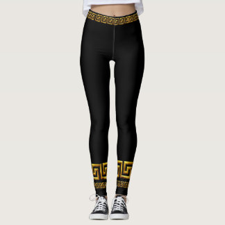 Leggings Atléticos Chave Grega Dourada