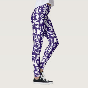 Leggings azuis azuis azuis de Abstrato funky Art