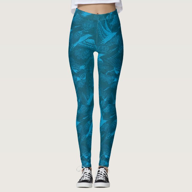 Leggings azuis azuis femininas (Frente)