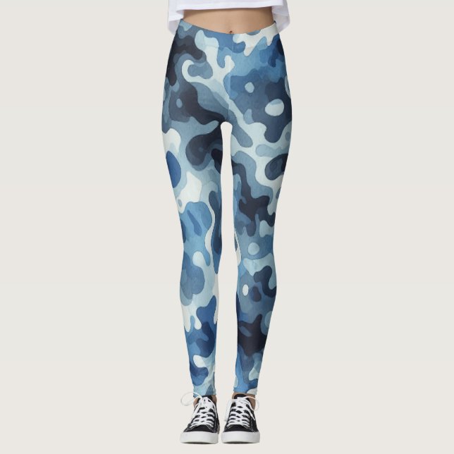 Leggings azuis de camuflagem (Frente)
