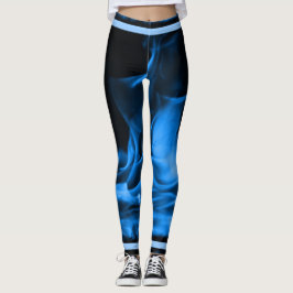 Leggings Azuis De Chama De Sapphire