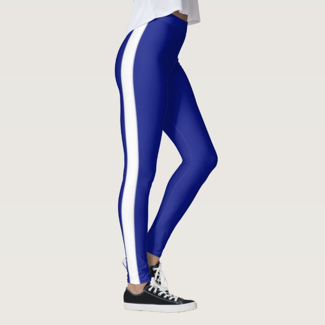 Leggings azuis de Stripe Branco (Direita)