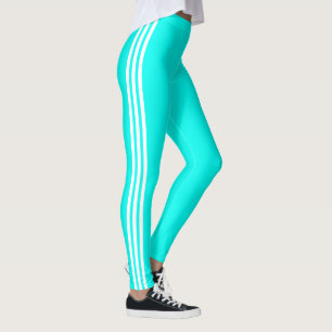 Leggings azuis de Teal Stripe Lateral Escolha suas