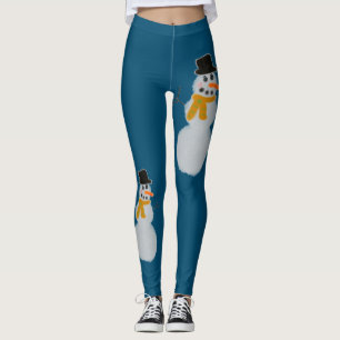 Leggings Azuis do Snowman de Natal
