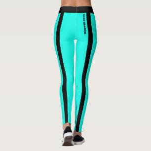 Leggings Azuis e Pretas Fluorescentes Personalizad