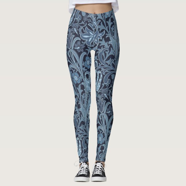 Leggings azuis são lisonjeiras e divertidas (Frente)