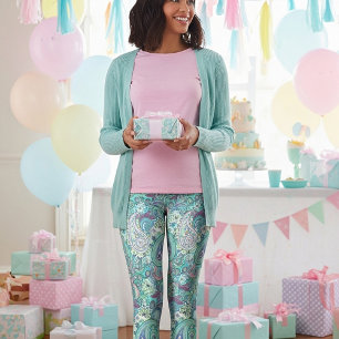 Leggings azul vintage paisley