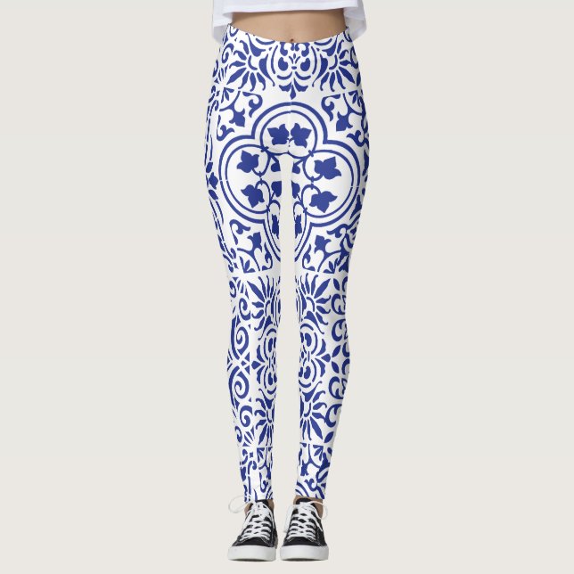 Leggings Azulejos Blue Mexicanas (Frente)