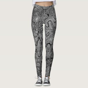 Leggings B&W "Marbled"