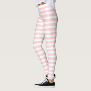 Leggings Bebê Rosa e Listras Brancas