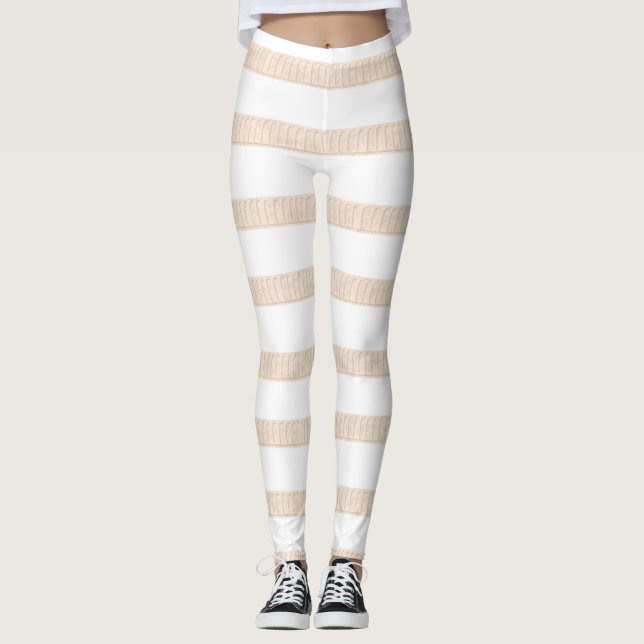Leggings Bege & Branco (Frente)