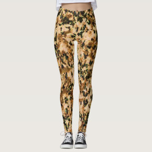 Leggings Bege Marrom e Preto