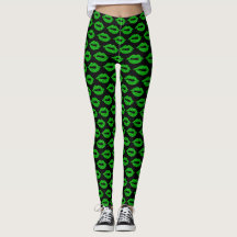 Leggings Beijos Verde e Preto