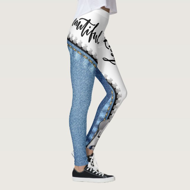 leggings blanco con azul jeans (Direita)