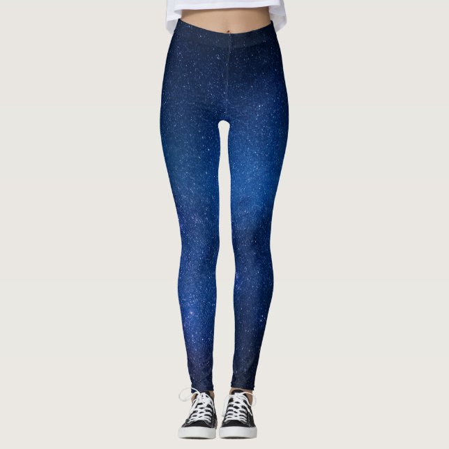 Leggings - blauer Nachthimmel, Sterne, Galaxie (Frente)