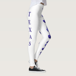 Leggings Blue Bonnet, Flor do Texas Branco