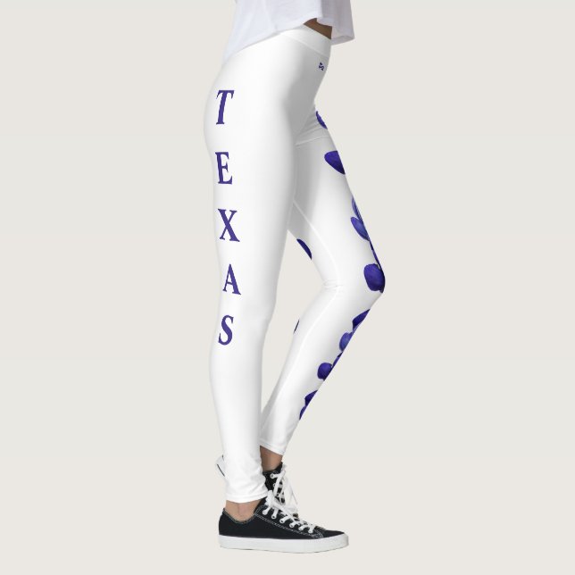 Leggings Blue Bonnet, Flor do Texas Branco (Direita)