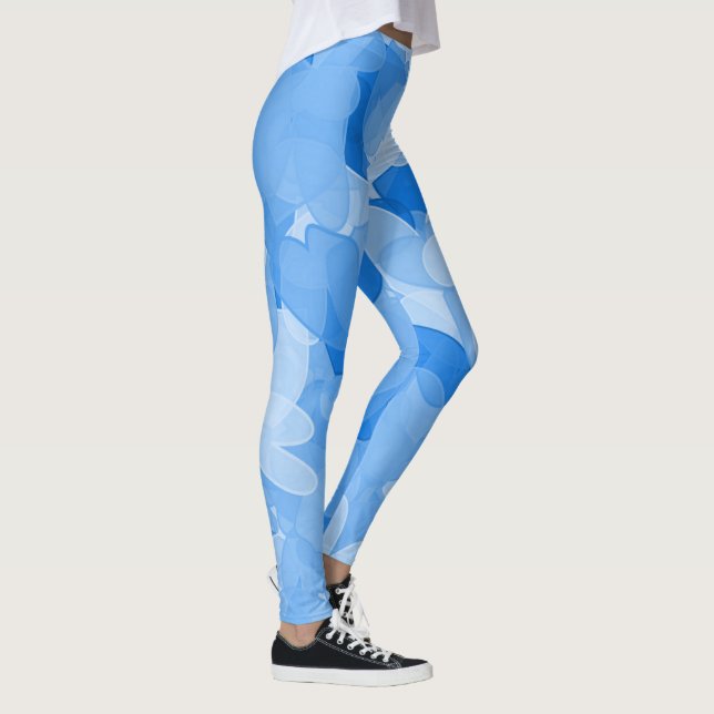 Leggings Blue Hearts - Calças Femininas da Moda (Direita)