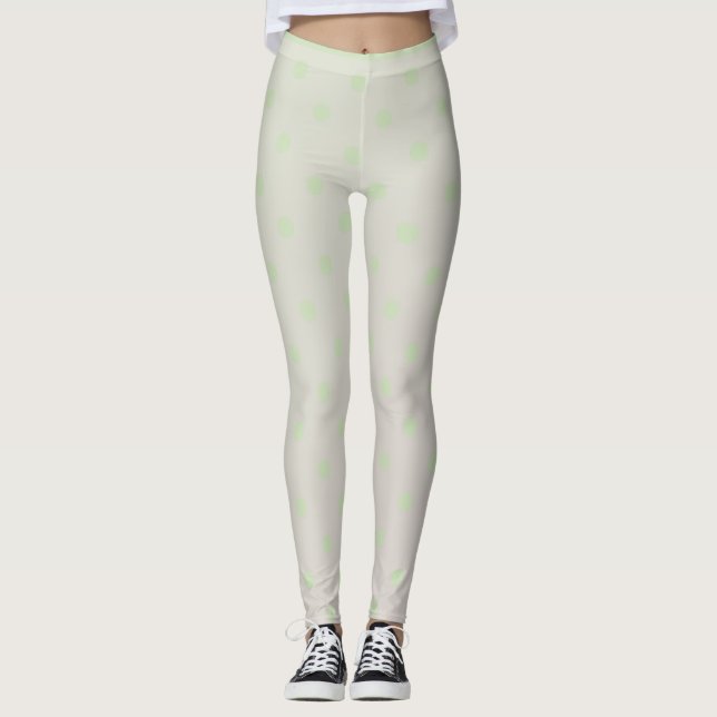 Leggings Bolinhas Verdes Modernas de Pastel Trendy (Frente)
