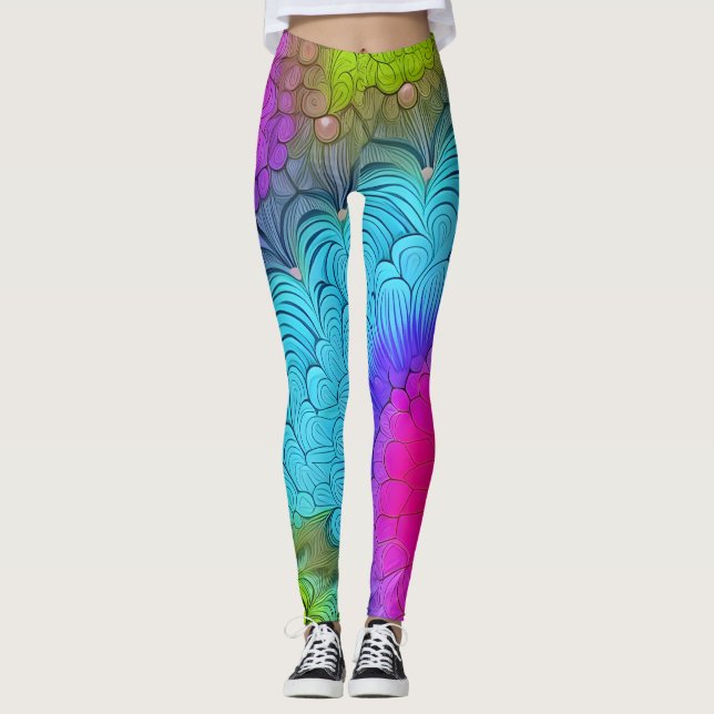 Leggings bonitas de abstrato art (Frente)