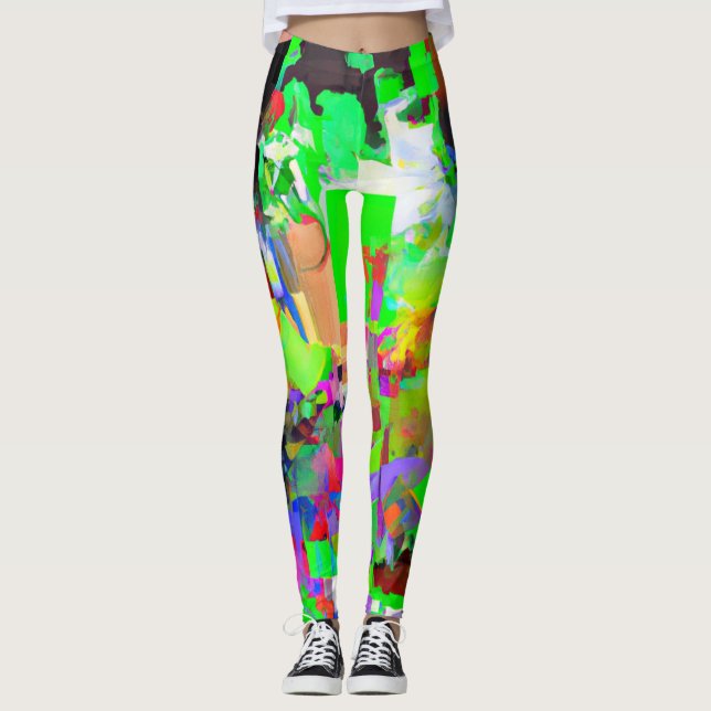 Leggings bonitas de abstrato art (Frente)