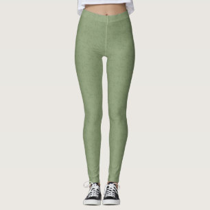 Leggings bordadas de folha verde de sábado