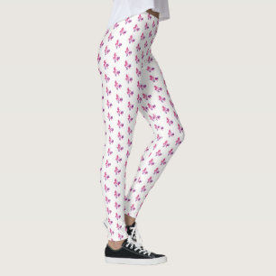 Leggings - Bordas de fita rosa-rosa-mulheres Leggi