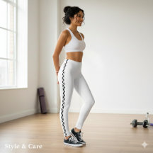 Leggings Brancas Clássicas com Listra Lateral Pret