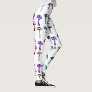 Leggings Brancas Cogumelo Mágico
