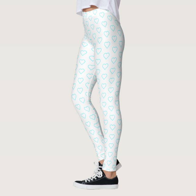 Leggings Brancas com Corações Seus Colors (Esquerda)