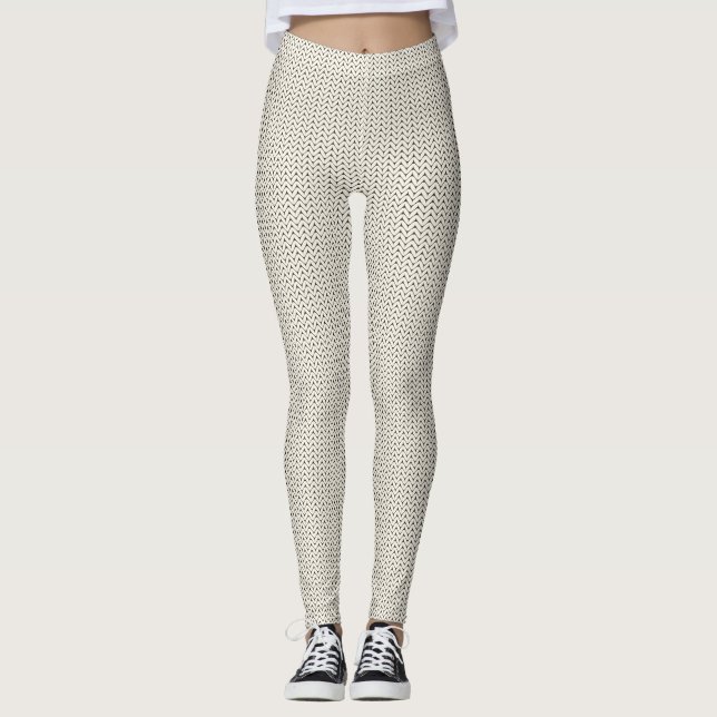Leggings Brancas com Efeito de Tricô Legal (Frente)