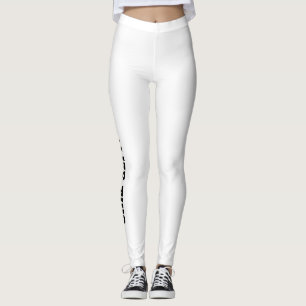 Leggings Brancas Com Texto Preto