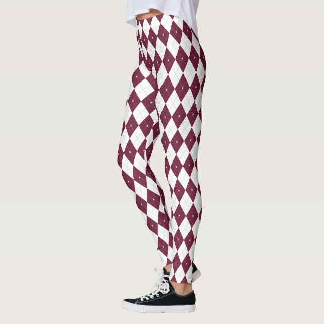 Leggings Brancas de Argyle para Mulheres (Esquerda)