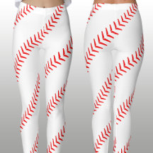 Leggings brancas de beisebol feminino