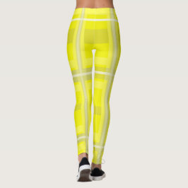 Leggings brancas de Cinzas amarelas Abstrato de mi