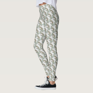 Leggings brancas de coelho branco Berries verdes c