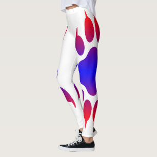 Leggings brancas de Impressão de Pé-Tigre
