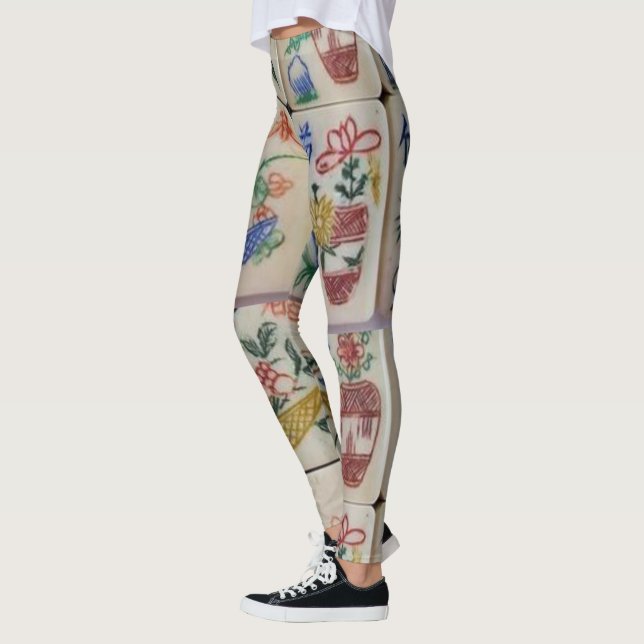 Leggings Brancas de Mahjong  (Esquerda)