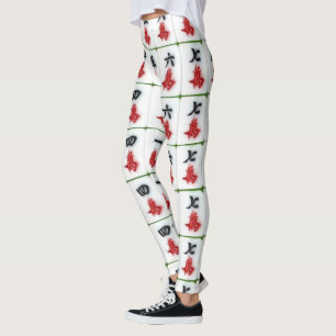 Leggings Brancas de Mahjong