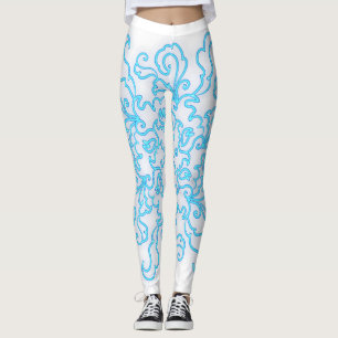 Leggings brancas de tendências de arte em Abstrato