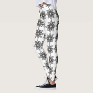 Leggings brancas e negras de Mandala