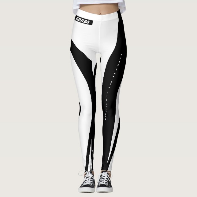 Leggings brancas e negras femininas (Frente)