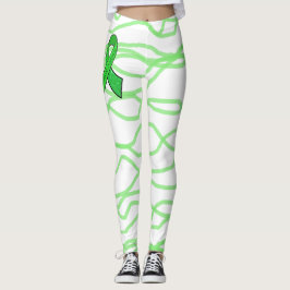 Leggings Brancas e Verde Lima Squiggly Lyme