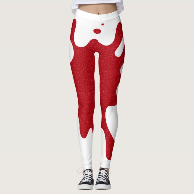 Leggings Branco e Tomate Vermelho Splash – Persona (Frente)