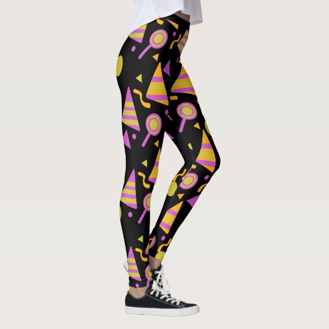 Leggings Brilhantes de Confete de Doces de Hallowe (Direita)