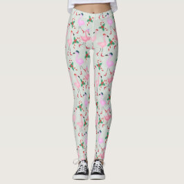 Leggings Candy Cane Flamingos